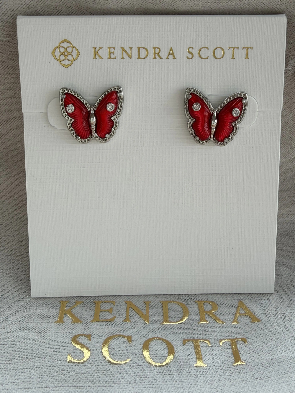 Kendra Scott Red Butterfly Earrings